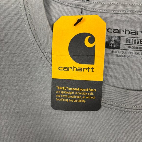 Carhartt Women's Women's Relaxed Fit Short-Sleeve Crewneck T-Shirt Gray Small - Picture 7 of 13